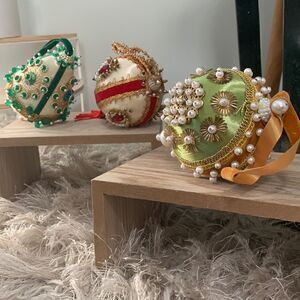 Vintage Set Of Three Christmas Ornaments